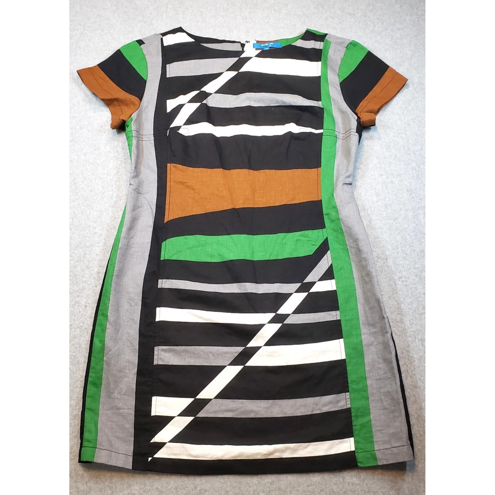Derek Lam Design Nation Bodycon Dress Womens Size 14‎ Short Sleeve Geo Abstract